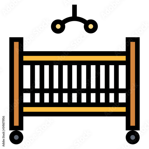 crib filled outline icon style