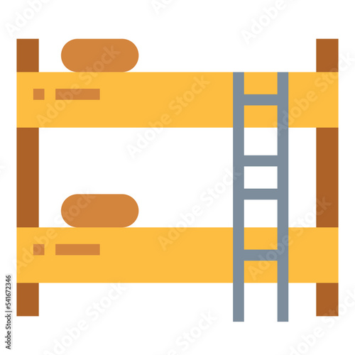 bunk bed flat icon style