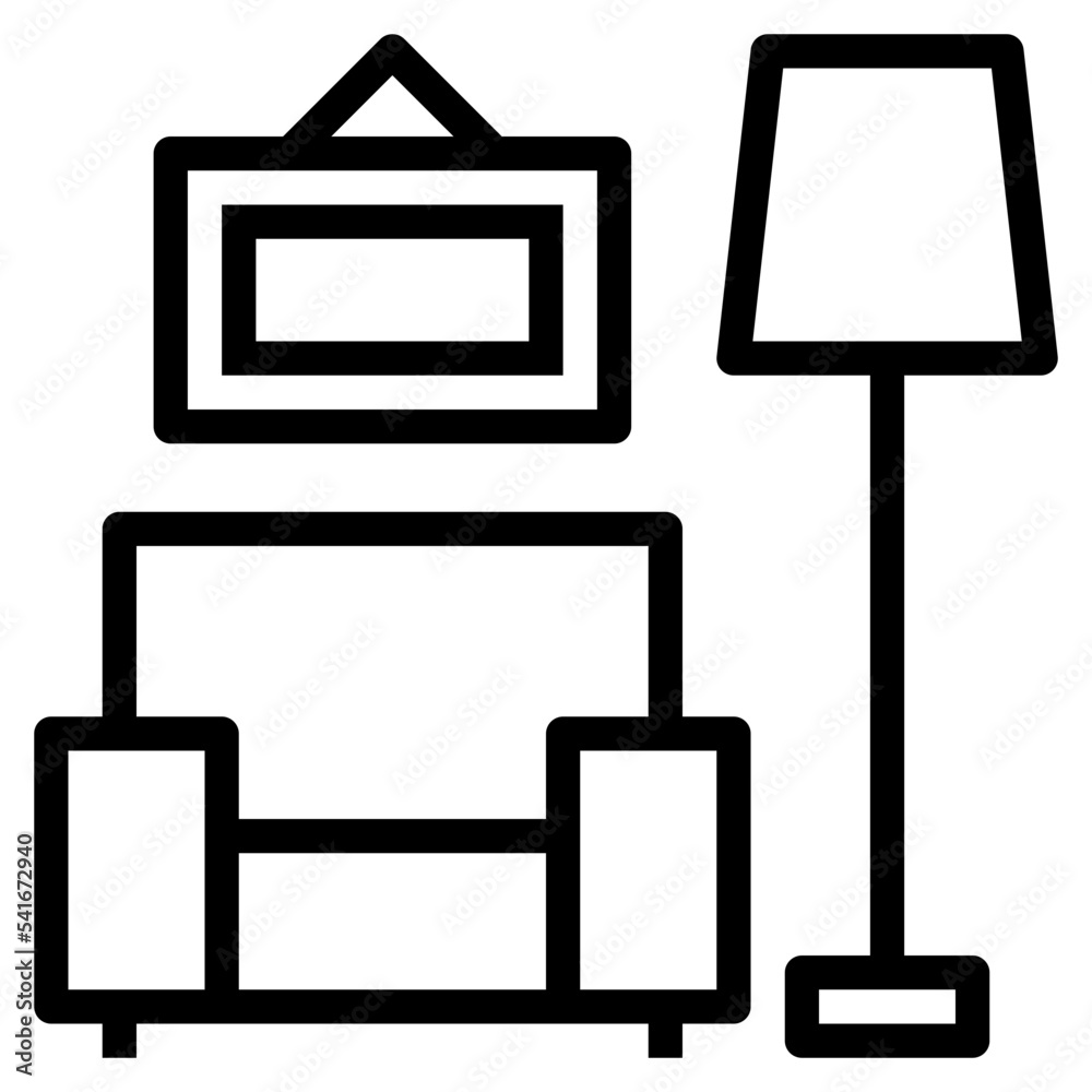 Furniture line icon style