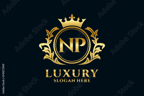 Initial NP Letter Royal Luxury Logo template in vector art for luxurious branding projects and other vector illustration. photo