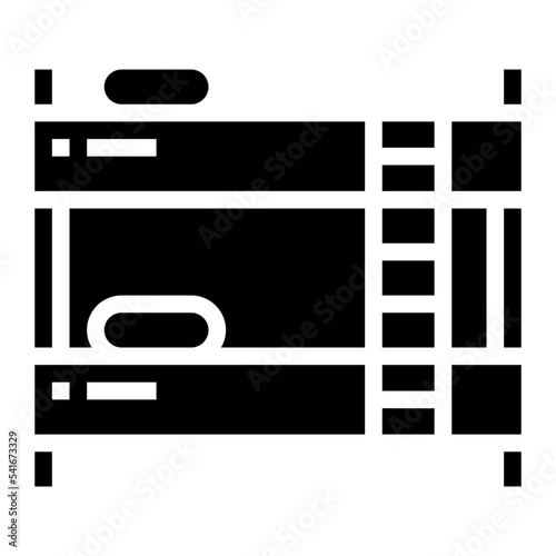 bunk bed glyph icon style