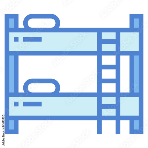 bunk bed two tone icon style