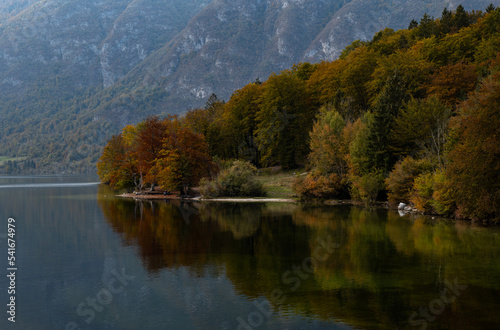 Lake Bohinj and Julian Alps in autumn,Slovenia