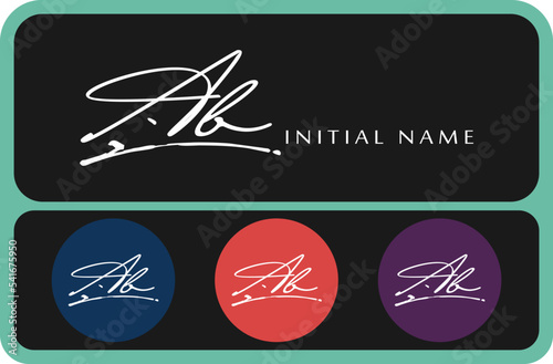 Ab A b initial handwriting Ab initial handwriting signature logo template vector hand lettering for designs or for identity