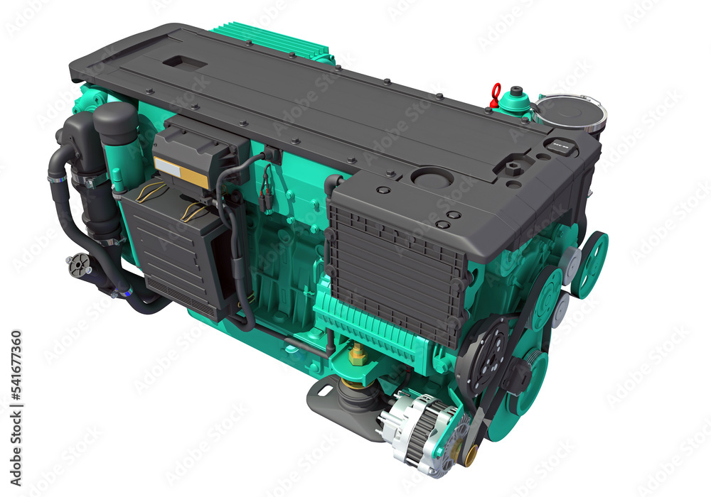Marine Propulsion Engine for Ships, Yachts and Boats 3D rendering Marine Propulsion Engine for Ships, Yachts and Boats 3D rendering