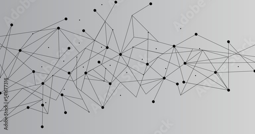 Black network. Abstract connection on grey background. Network technology background with dots and lines for desktop. Ai background. Modern abstract concept. Line background, network technology vector