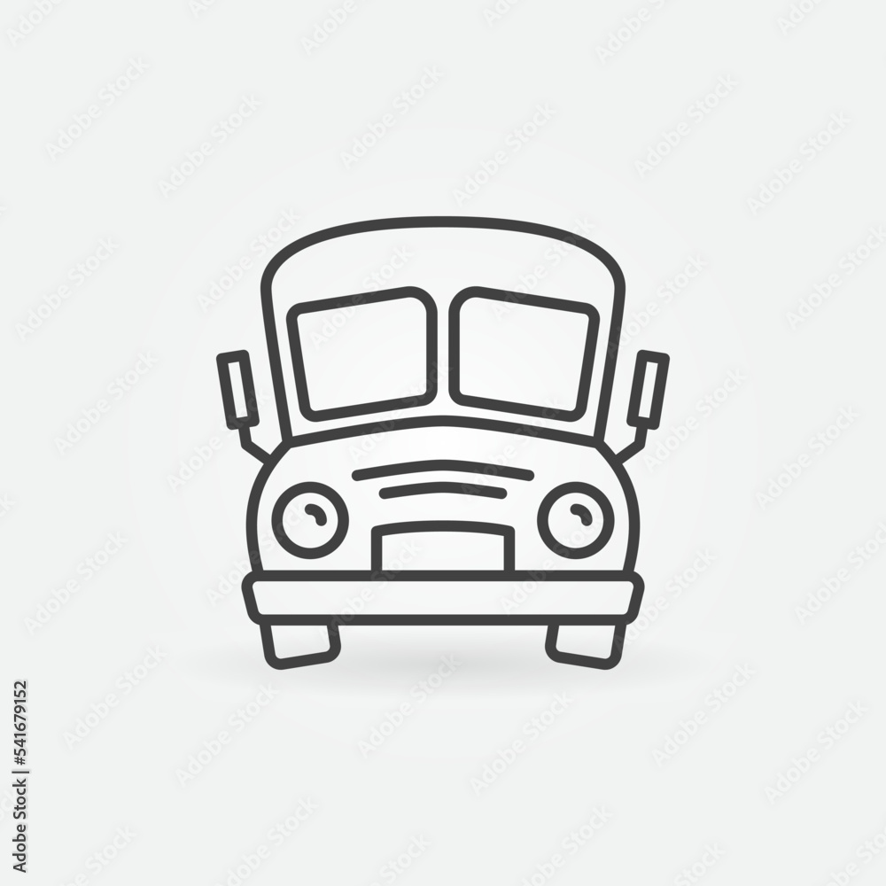 School Bus outline vector concept funny and cute icon School Bus outline vector concept funny and cute icon