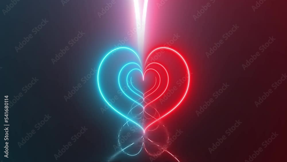  Futuristic heart-shaped tunnel Looped background