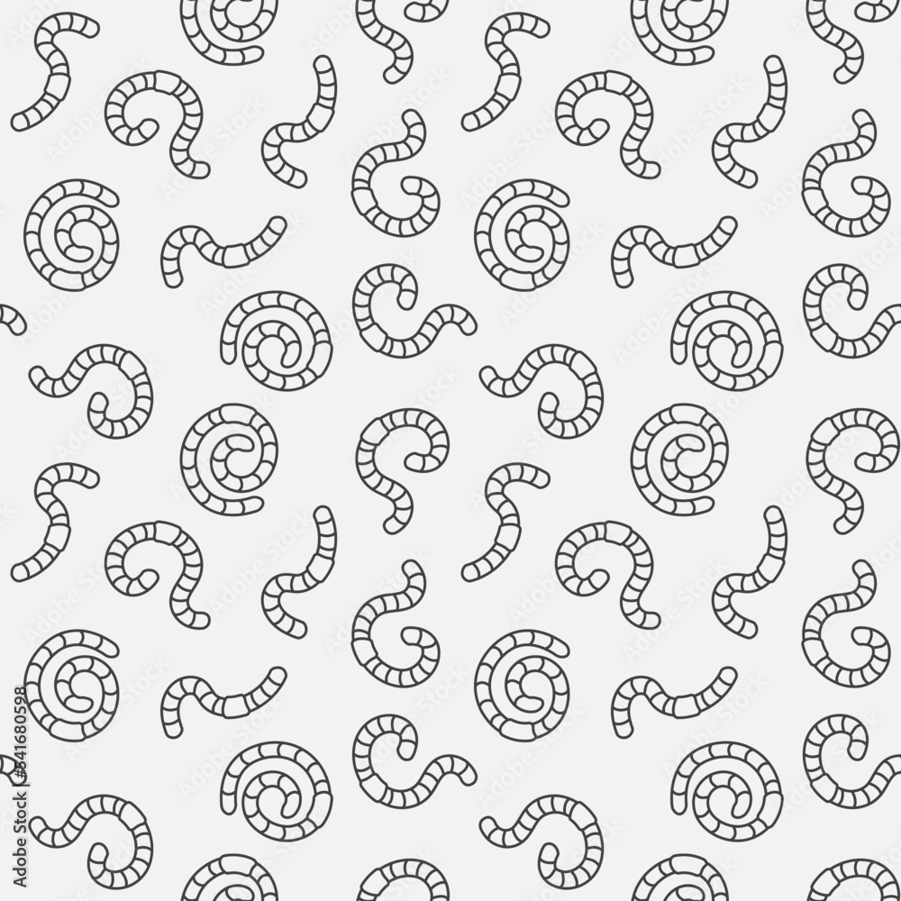 Vector seamless pattern with worms line signs. Rain-worm linear background Vector seamless pattern with worms line signs. Rain-worm linear background