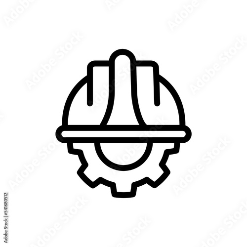 Gear halmet labor icon vector design. Editable stroke. photo