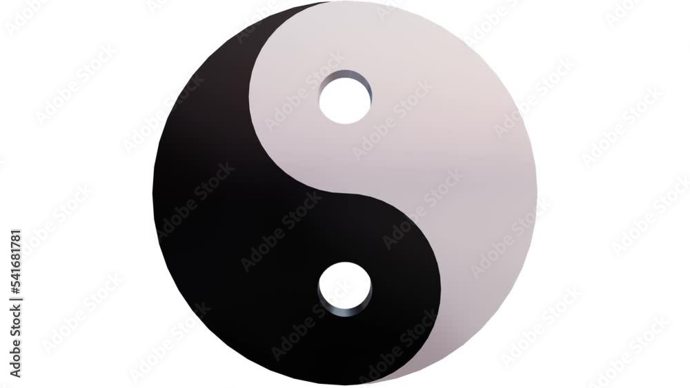 Animated 3D Yin Yang symbol on white background. Animated 3D Yin Yang symbol on white background.