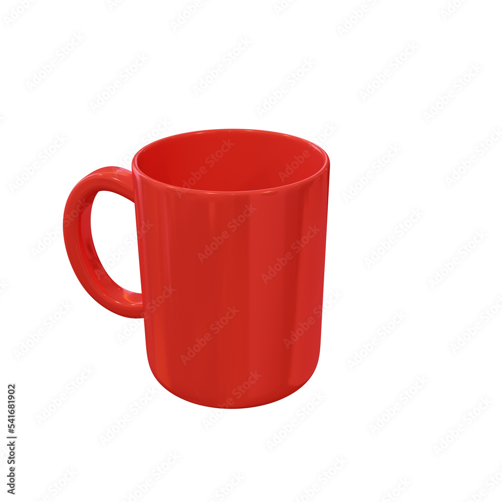 Classic red mug. 3D render. Classic red mug. 3D render.