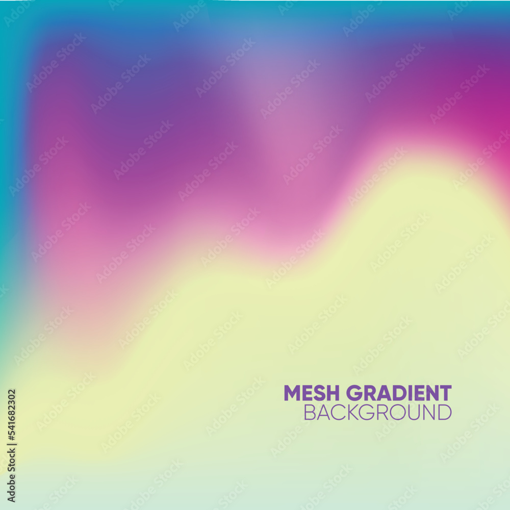Abstract trendy colorful mesh gradient blurred background
