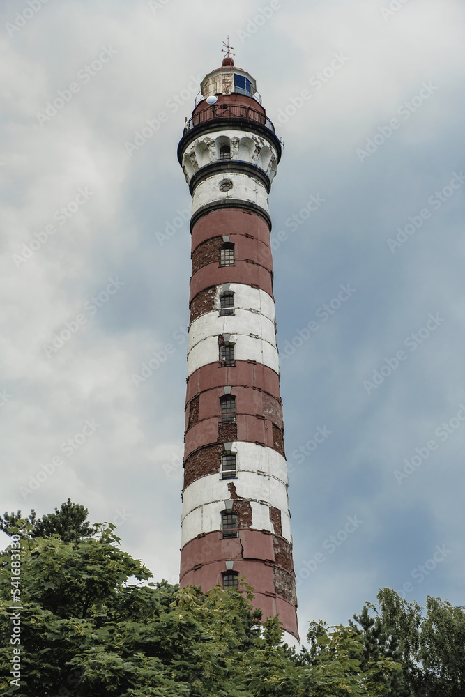 Old sea lighthouse on the shore