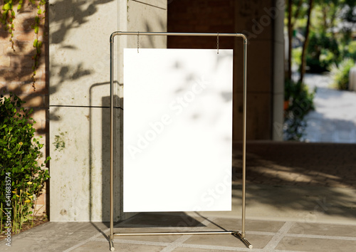 Canvas Print white Board, welcome sign, Seating chart Mockup , outdoors