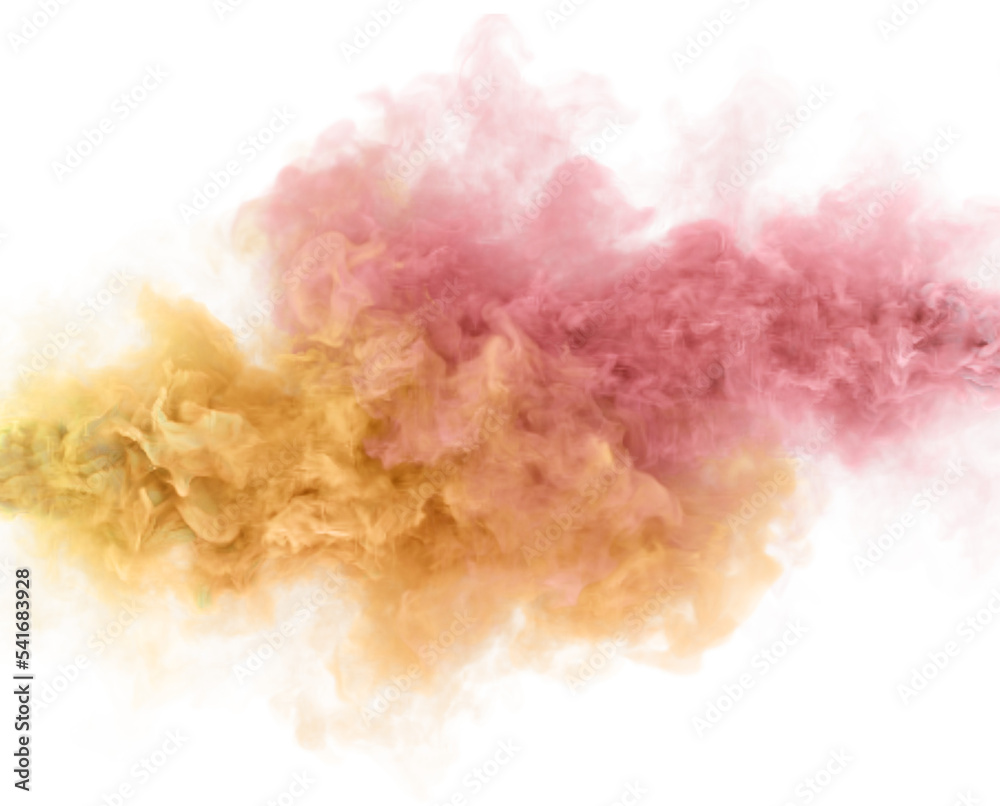 Caramel soft color smoking clouds. 3D render abstract background