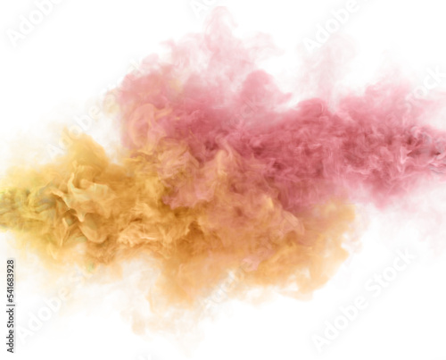 Caramel soft color smoking clouds. 3D render abstract background