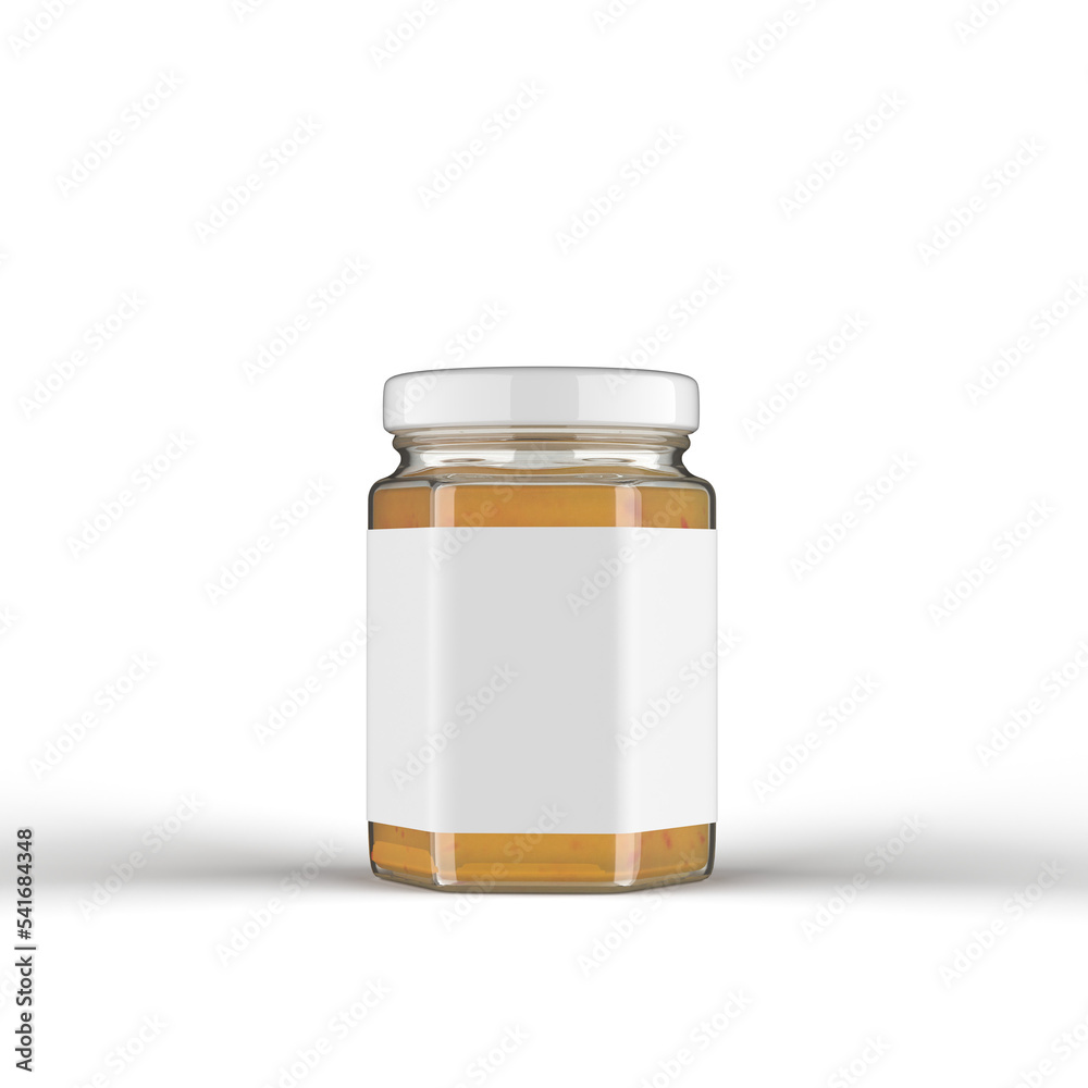 Sauce Glass Jar with Label 3D Rendering Sauce Glass Jar with Label 3D Rendering
