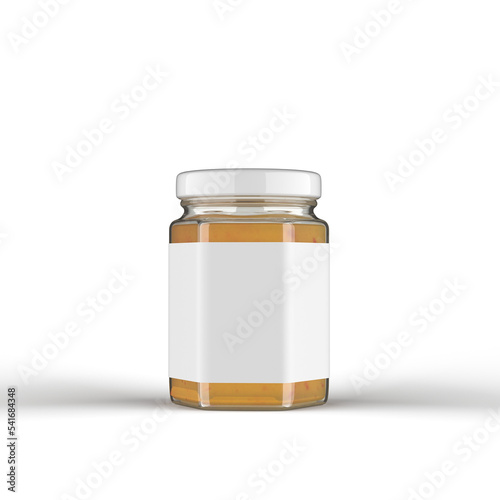 Sauce Glass Jar with Label 3D Rendering