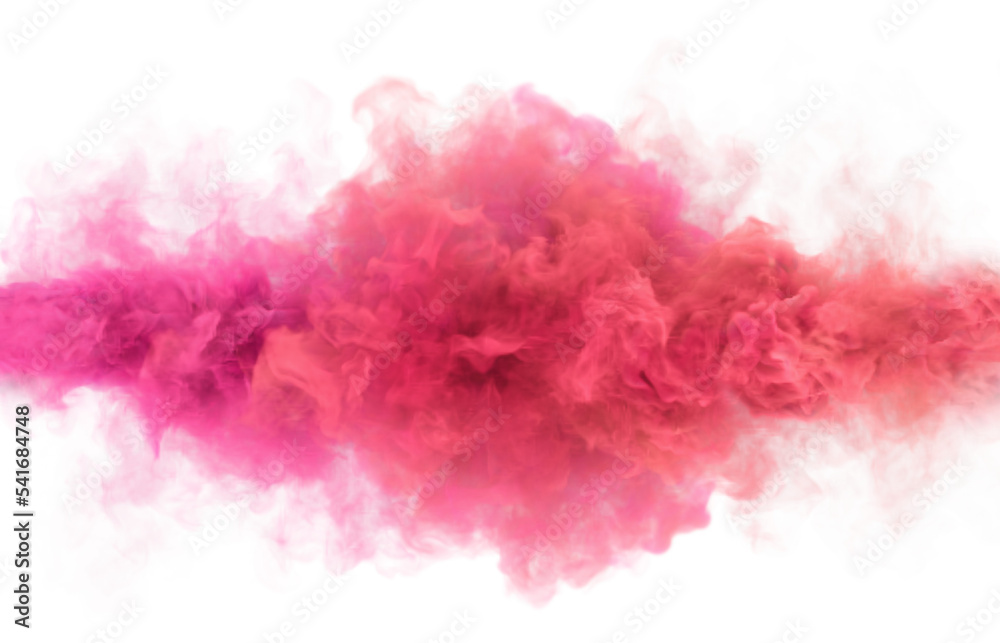 Caramel pink color smoking clouds. 3D render abstract background