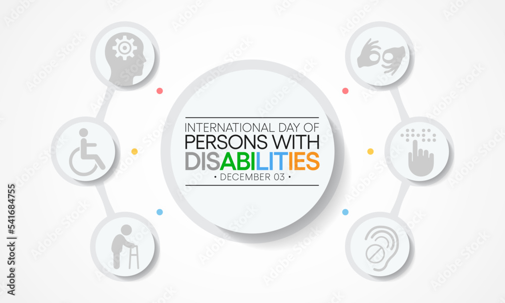 International Day of Persons with Disabilities (IDPD) is celebrated every year on 3 December. to raise awareness of the situation of disabled persons in all aspects of life. Vector illustration