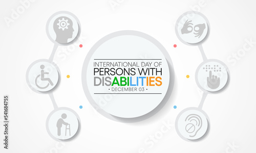 International Day of Persons with Disabilities (IDPD) is celebrated every year on 3 December. to raise awareness of the situation of disabled persons in all aspects of life. Vector illustration