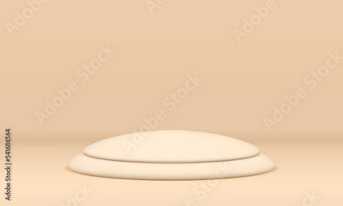 Beige 3d pedestal round ceremony arena scene showroom platform win competition award vector