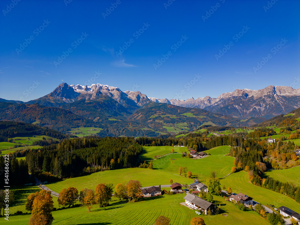 Werfenweng im Herbst von oben Werfenweng im Herbst von oben