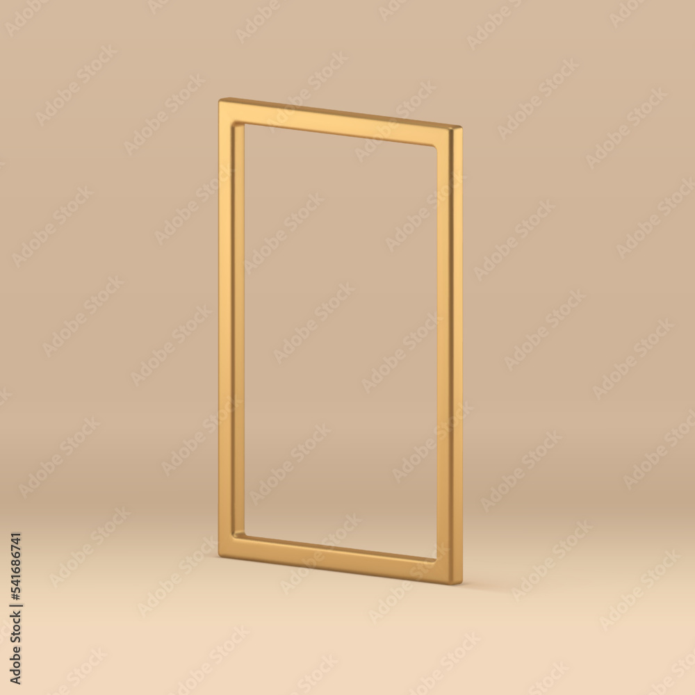 3d frame golden isometric decorative element exhibition stand showcase realistic vector illustration 3d frame golden isometric decorative element exhibition stand showcase realistic vector illustration