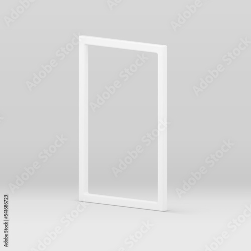 White 3d frame fashion simple showcase rectangular geometric display design realistic vector