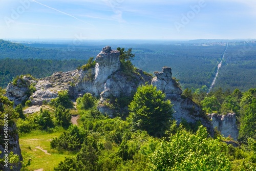 View from top of mountain Gora Zborow, Podlesice, Poland