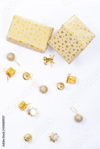 golden christmas decorations photo