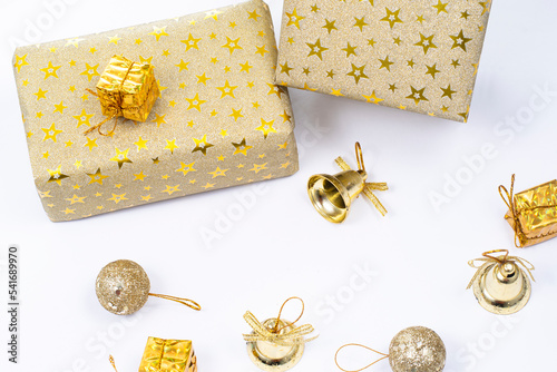 golden christmas decorations photo