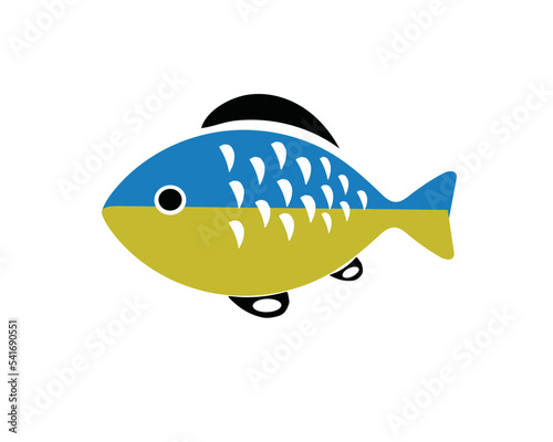 Fish icon vector isolated in black. Fish icon for your design. Illustration isolated from the background.