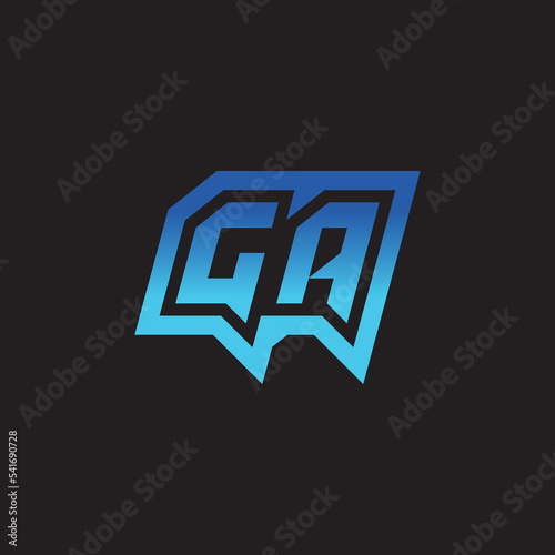 GA initial cool logo design for gaming and esport