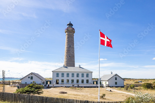 Fotografie, Obraz Skagen Lighthouse - Skagens Odde, English Scaw Spit or The Skaw is a sandy peninsula the northernmost area of Vendsyssel in Jutland, Denmark