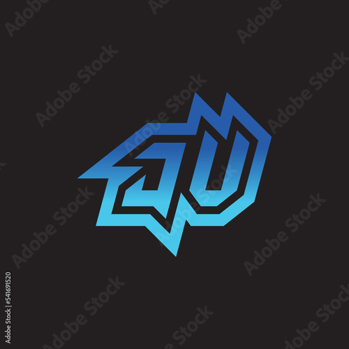 JV initial cool logo design for gaming and esport