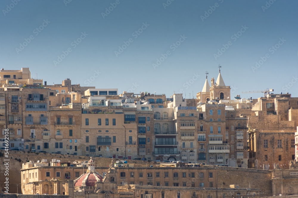 Beautiful view of Birgu old town in  Malta