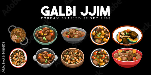 Galbi Jjim vector set collection graphic design