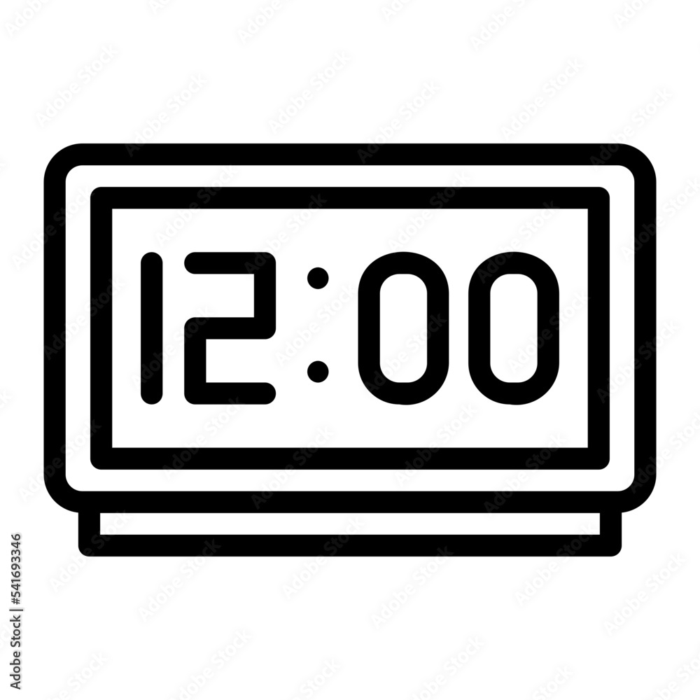 digital clock line icon