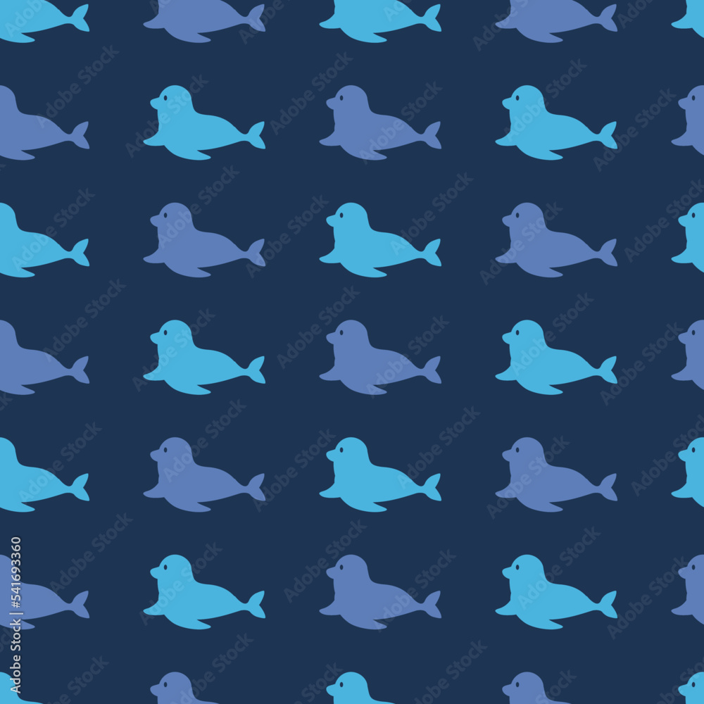 Abstract Flat Art Sea Dogs Animal Vector Graphic Seamless Pattern Abstract Flat Art Sea Dogs Animal Vector Graphic Seamless Pattern