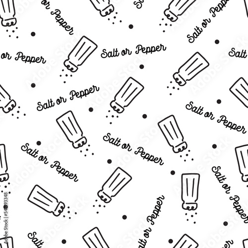 Salt Pepper Shaker Kitchen Condiment Vector Graphic Seamless Pattern