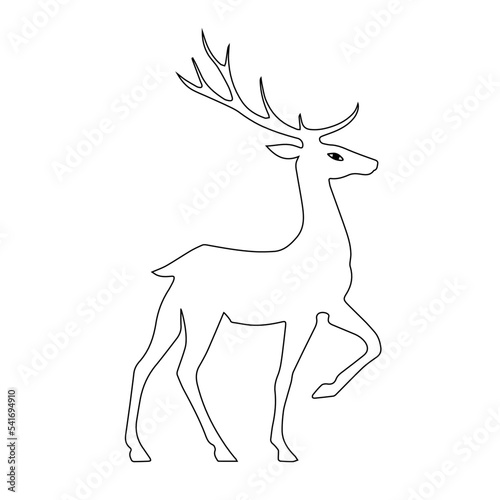 Deer, elk, contour hand drawing. For your decor