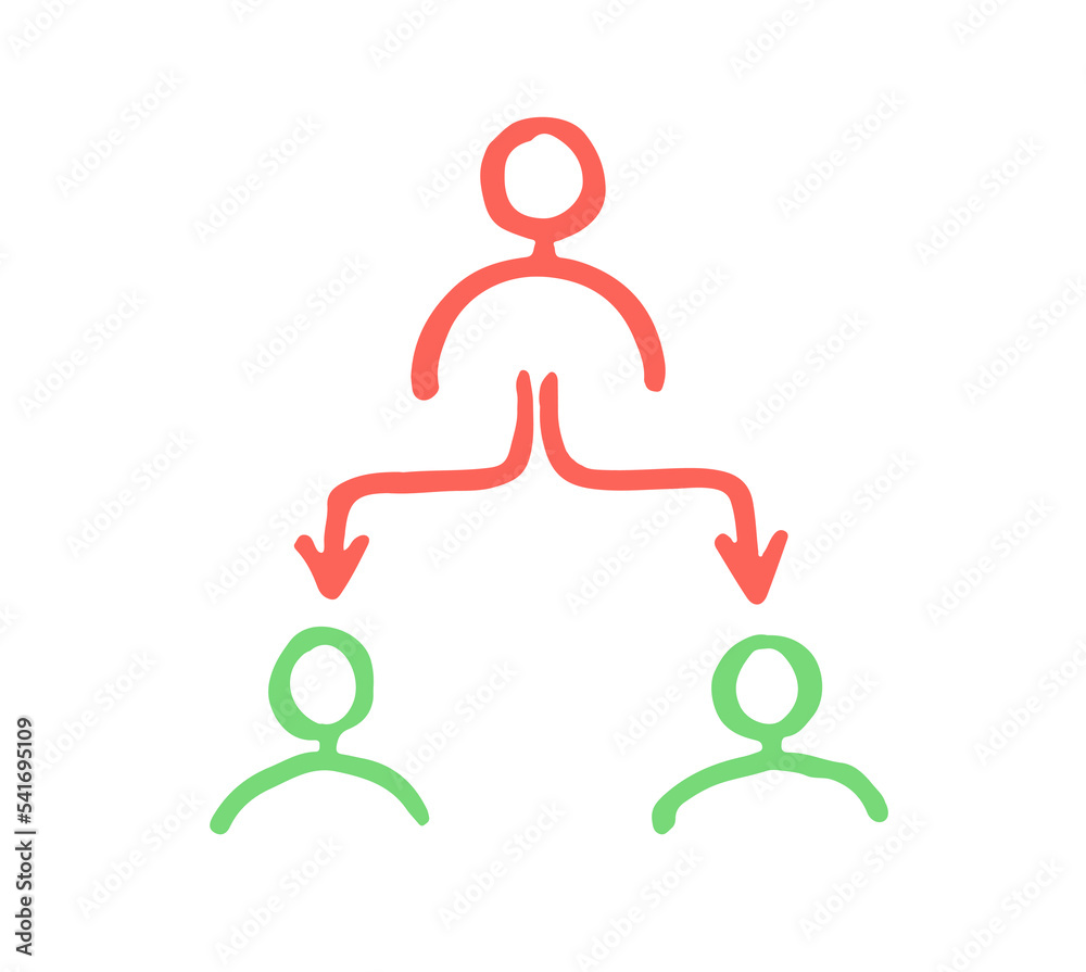 Director and staff, sketch pictogram, vector cheme Director and staff, sketch pictogram, vector cheme