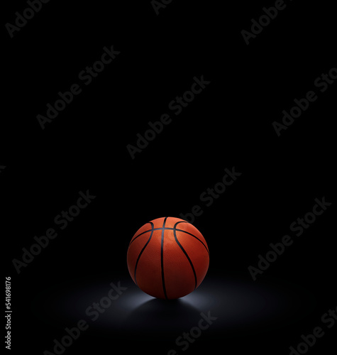 Basketball ball on black background. 3d render © Retouch man
