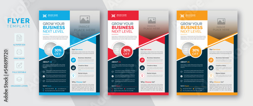 Flyer design for business promotion | Multiple color variation | Easy to customize