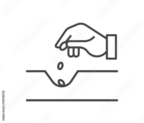 Seed sowing. Environmental Protection. agriculture concept vector.
