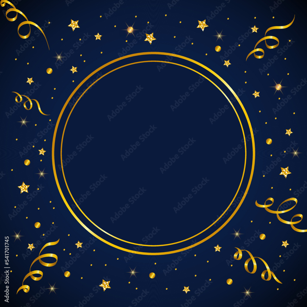 Fototapeta premium Vector golden confetti. Falling tinsel, confetti