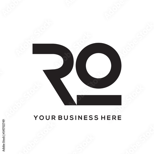 RO monogram logo signature icon.Letter r, letter o alphabet initials isolated on light fund.Lettering sign.Modern design, web, tech, minimal style characters.Geometric typography. 