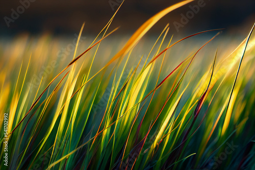 grass in the sunset